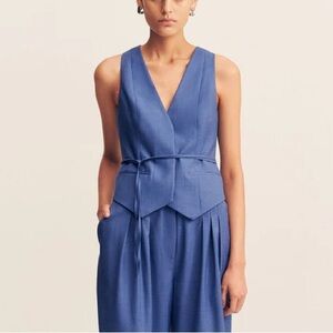Shona Joy Asher Belted Vest - Ocean Blue